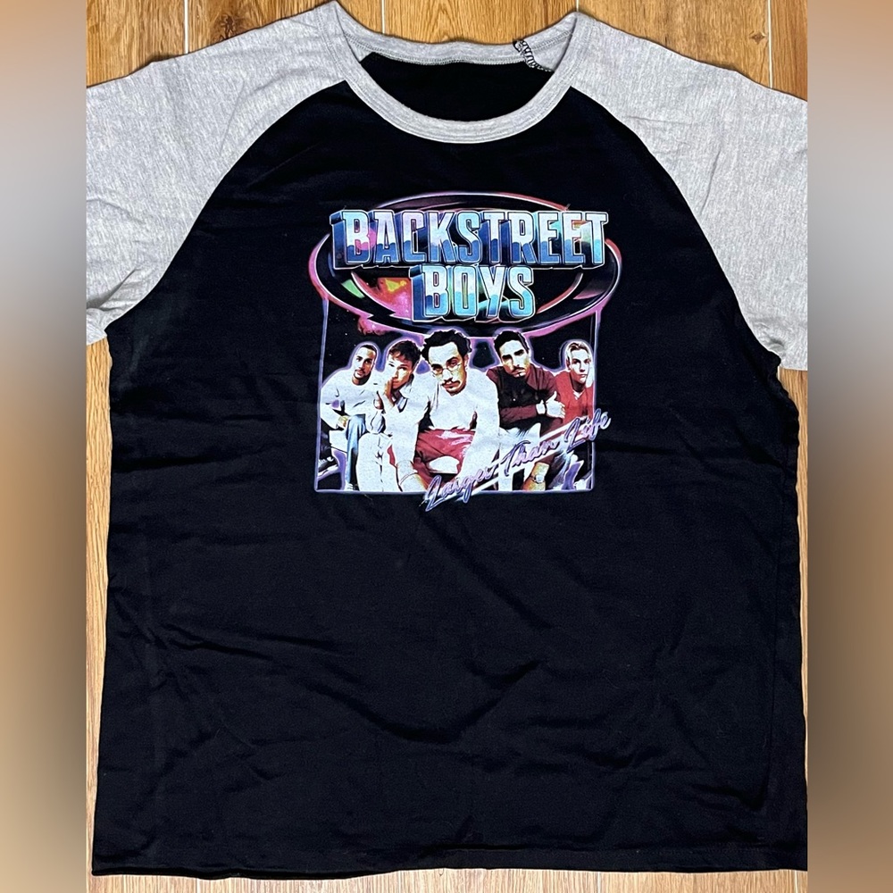 Backstreet Boys BSB Throwback Shirt Baseball Style Cut Sleeves LARGE Nsync 00s